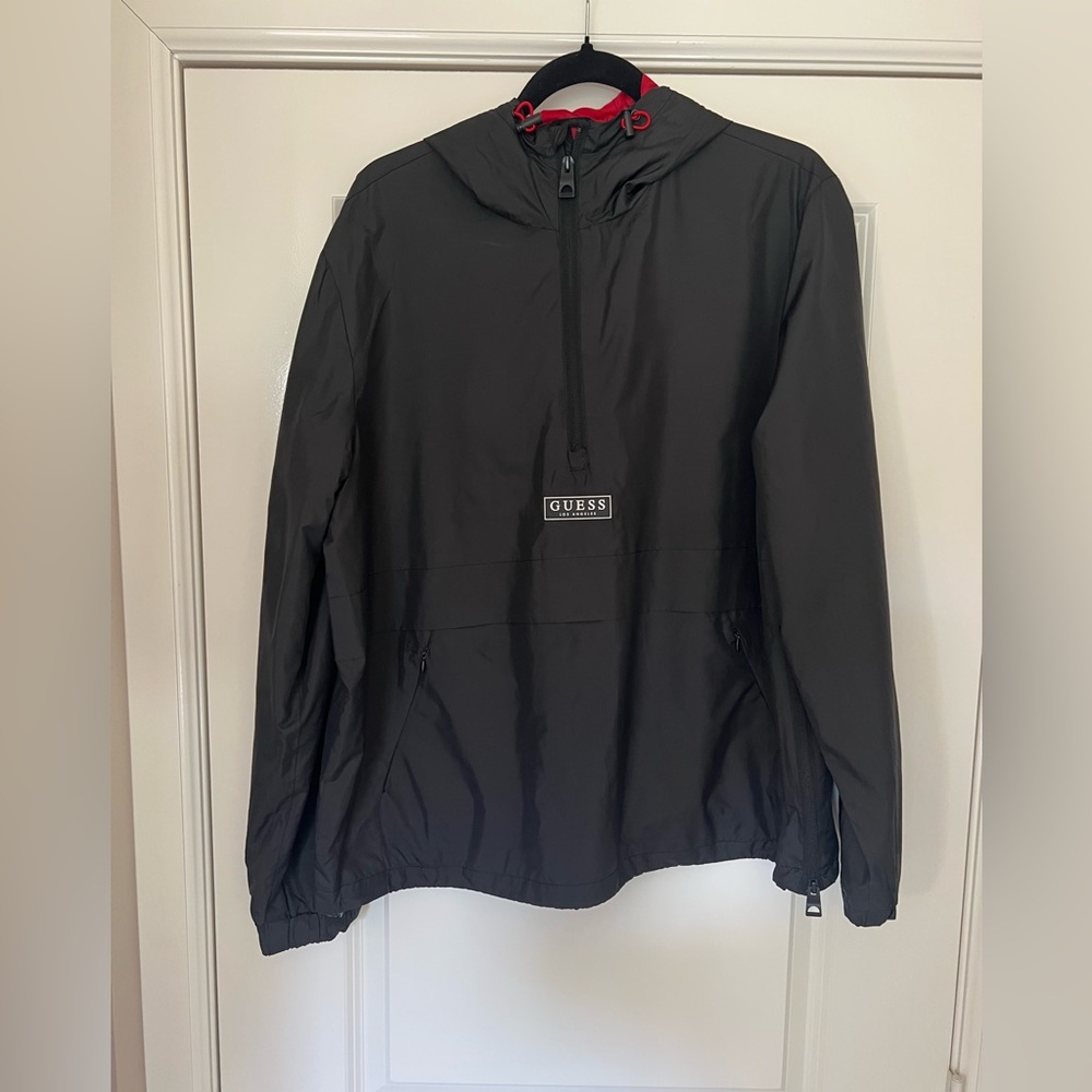 GUESS MENS HALF-ZIP ANORAK JACKET